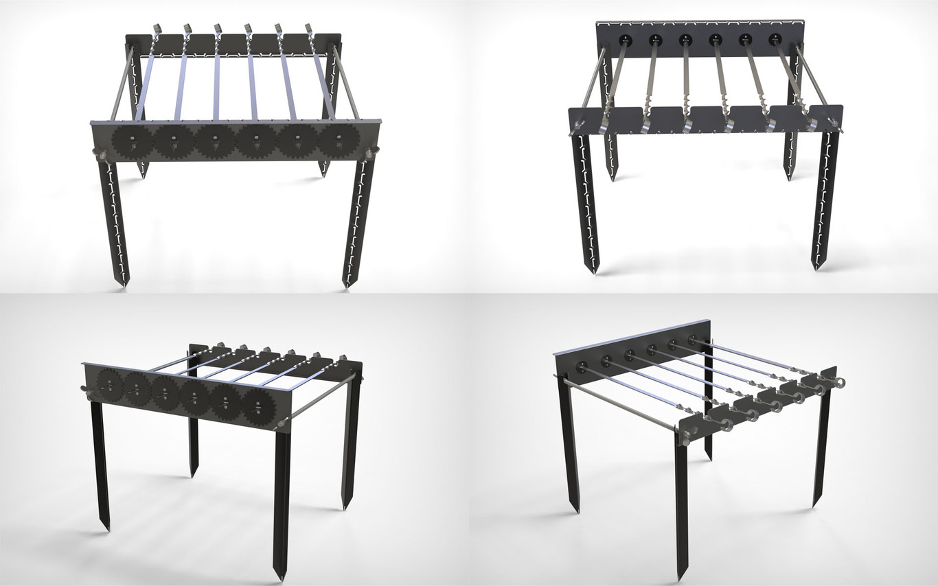 Automatic Rotating Skewers Eco 70 Two Sizes. DXF files for laser, plasma cutting. Фото 3