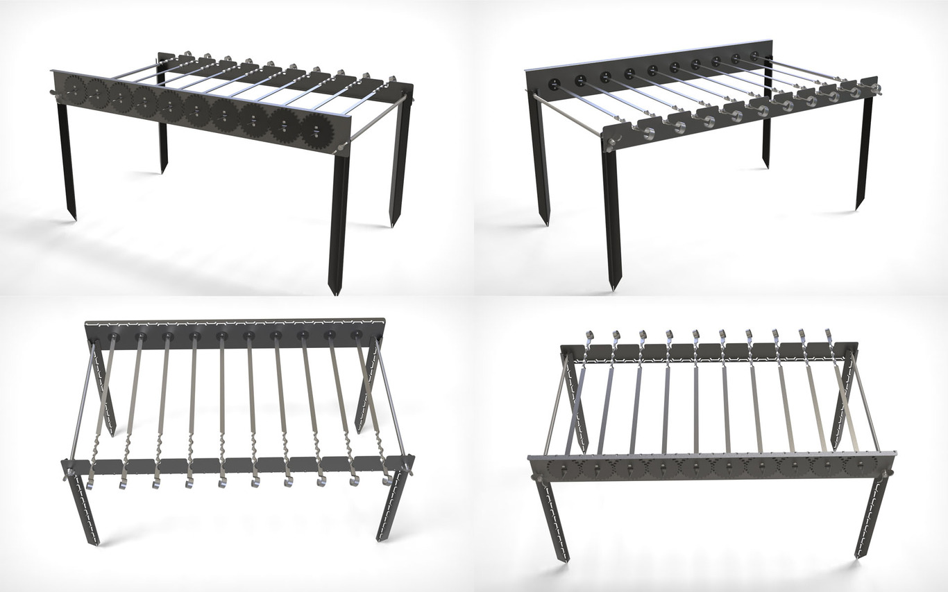 Automatic Rotating Skewers Eco 70 Two Sizes. DXF files for laser, plasma cutting. Фото 5