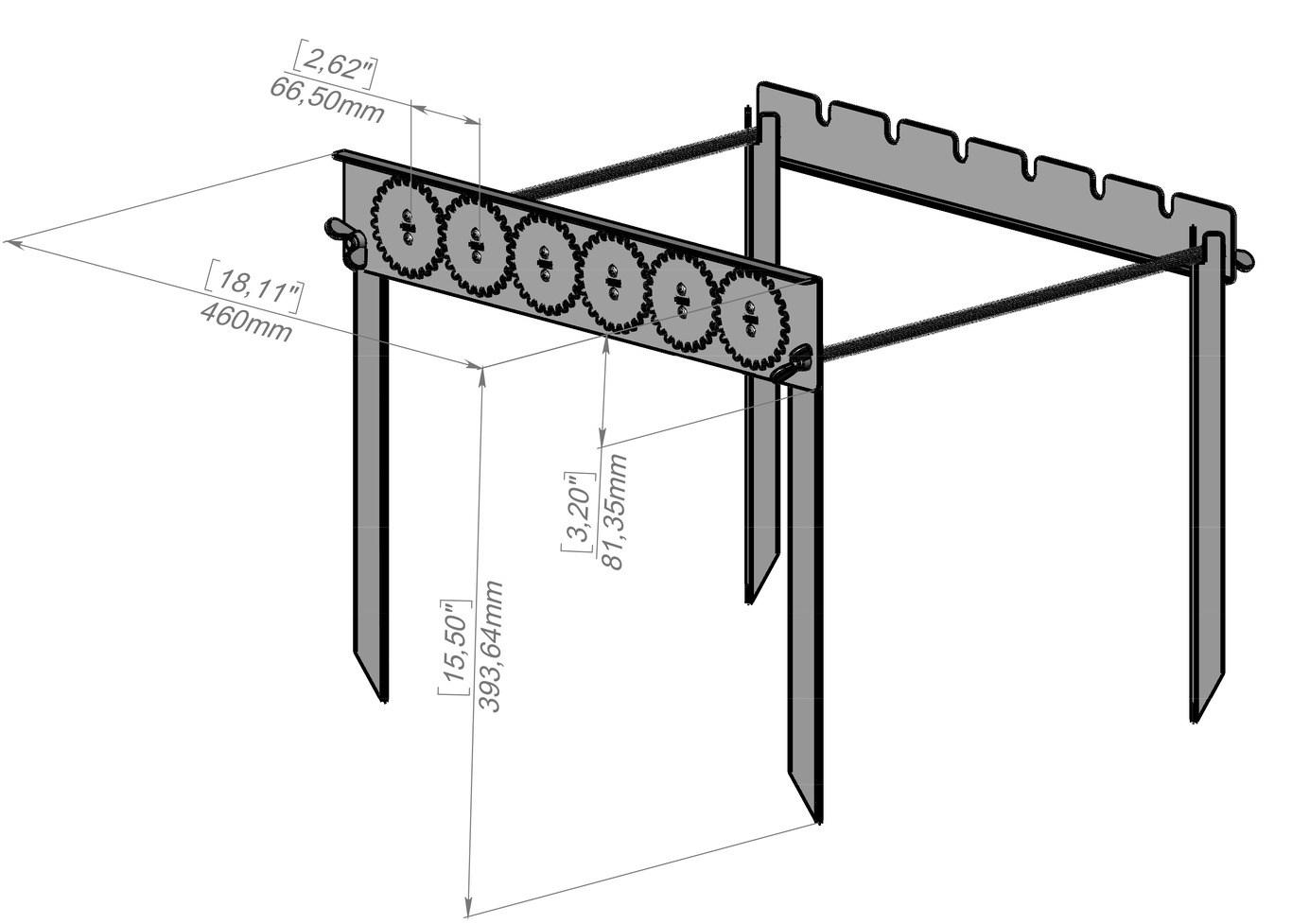 Automatic Rotating Skewers Eco 70 Two Sizes. DXF files for laser, plasma cutting. Фото 8