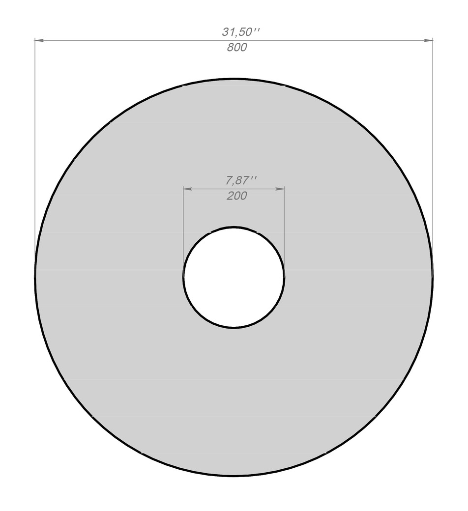 Round 80 cm Fire Plate Grill V2 for Fire Barrel. DXF files for laser, plasma cutting. Plancha BBQ. Фото 12
