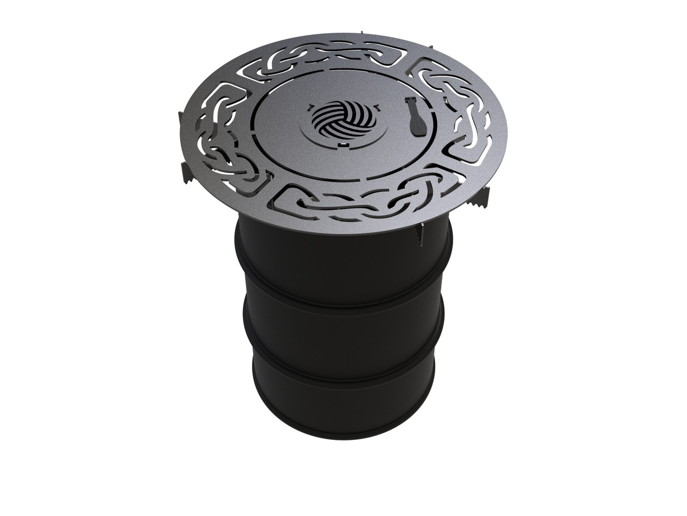 Round 80 cm Fire Plate Grill V2 for Fire Barrel. DXF files for laser, plasma cutting. Plancha BBQ. Фото 11