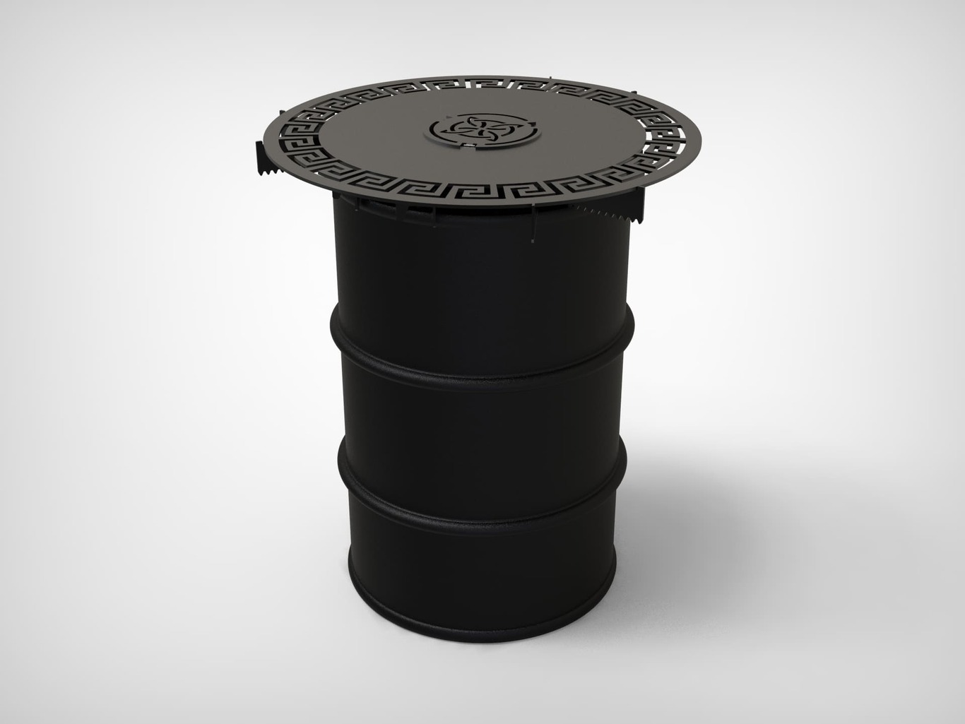 Round 80 cm Fire Plate Grill V2 for Fire Barrel. DXF files for laser, plasma cutting. Plancha BBQ. Фото 7
