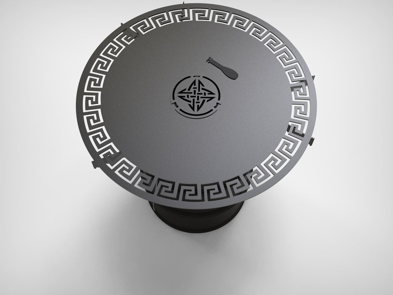 Round 100 cm Fire Plate Grill V2 for Fire Barrel. DXF files for laser, plasma cutting. Plancha BBQ. Фото 9