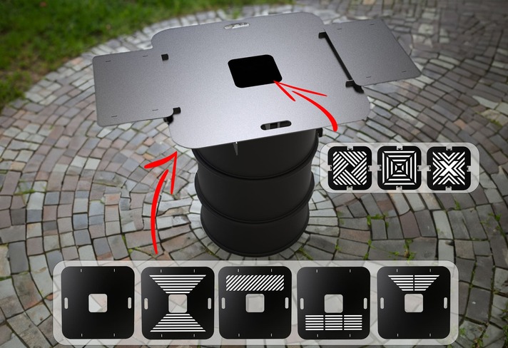Square 80 cm Fire Plate Grill for Fire Barrel. DXF files for laser, plasma cutting. Plancha BBQ