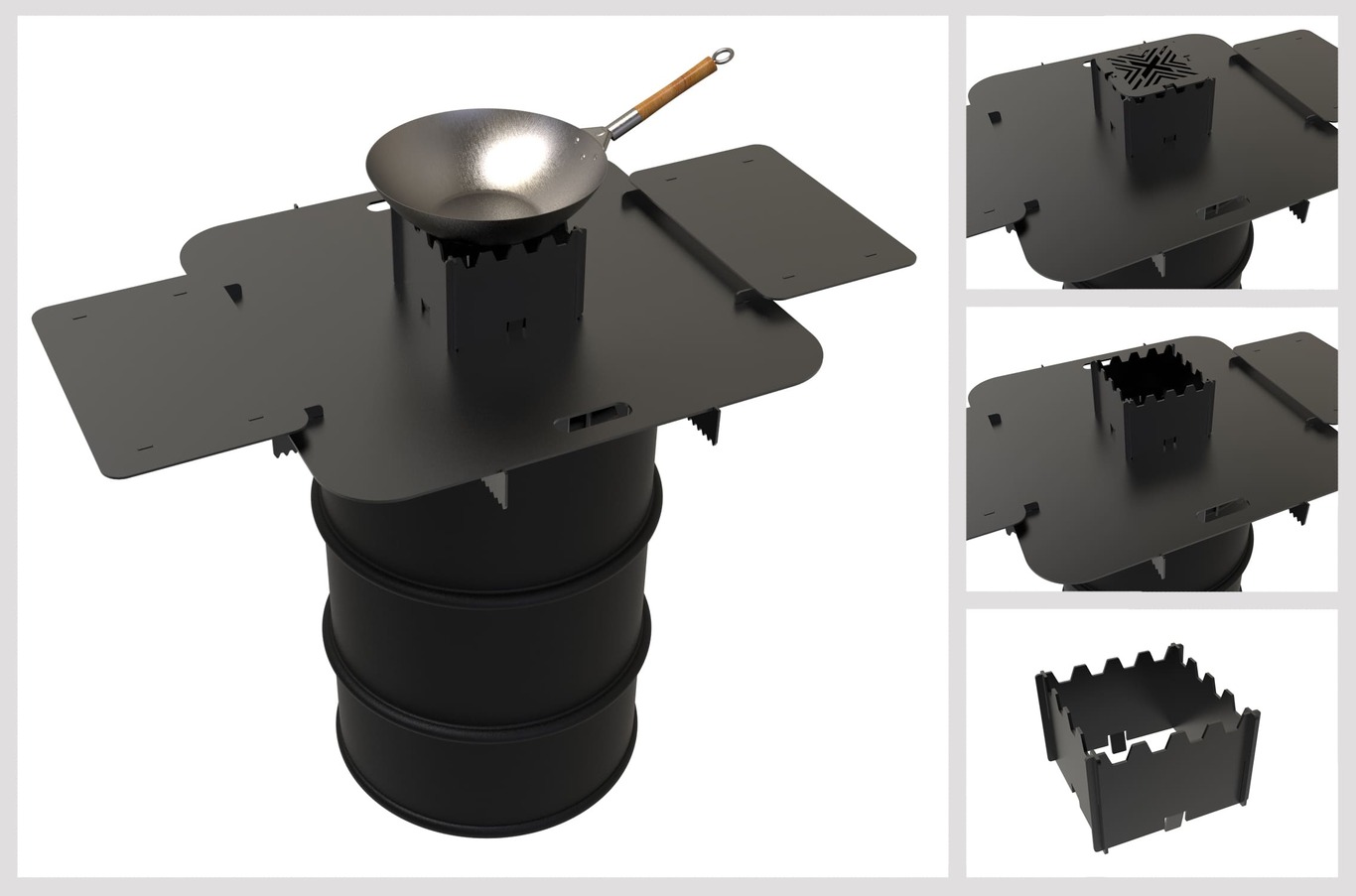 Square 80 cm Fire Plate Grill for Fire Barrel. DXF files for laser, plasma cutting. Plancha BBQ. Фото 6