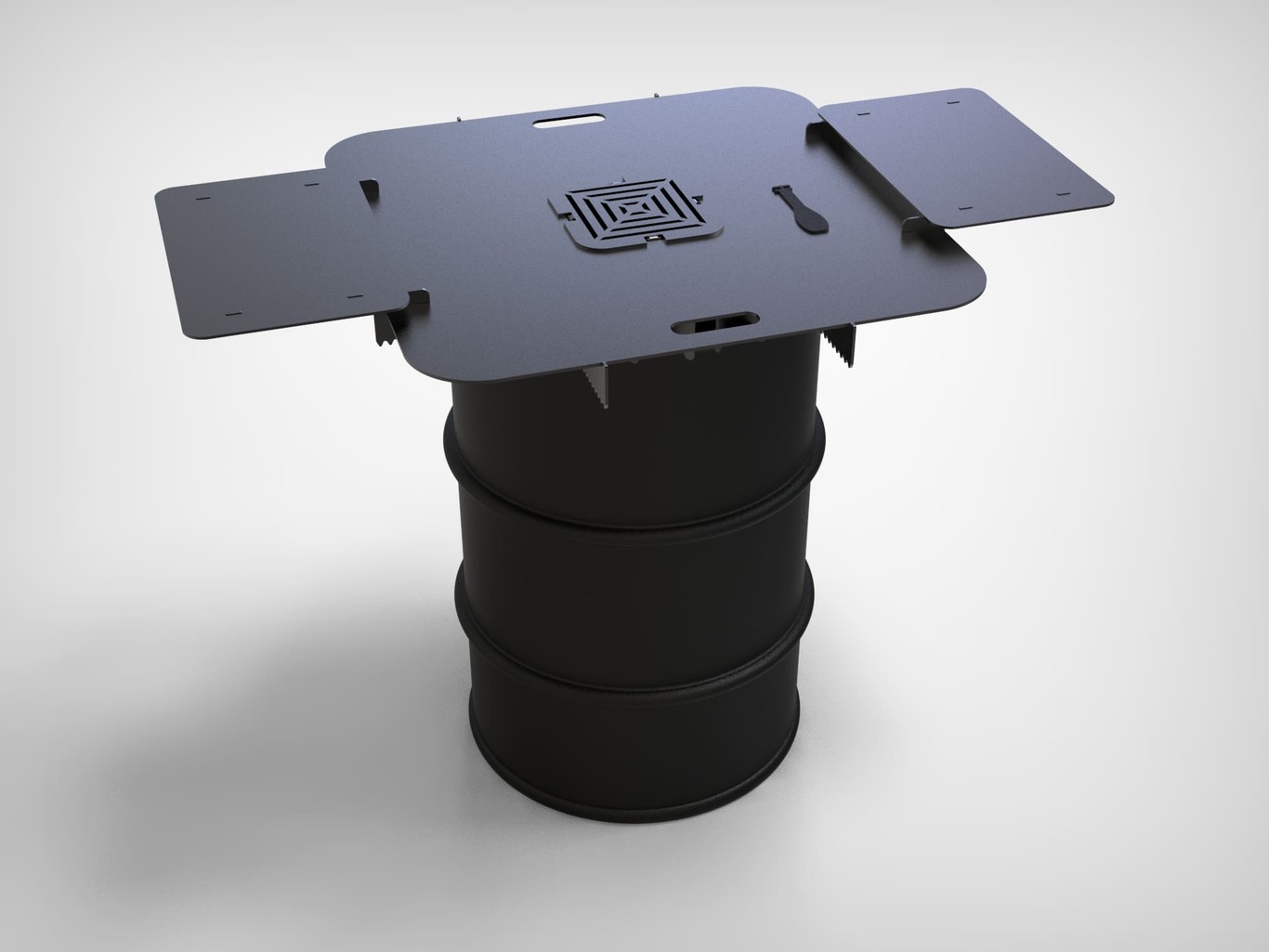 Square 80 cm Fire Plate Grill for Fire Barrel. DXF files for laser, plasma cutting. Plancha BBQ. Фото 8