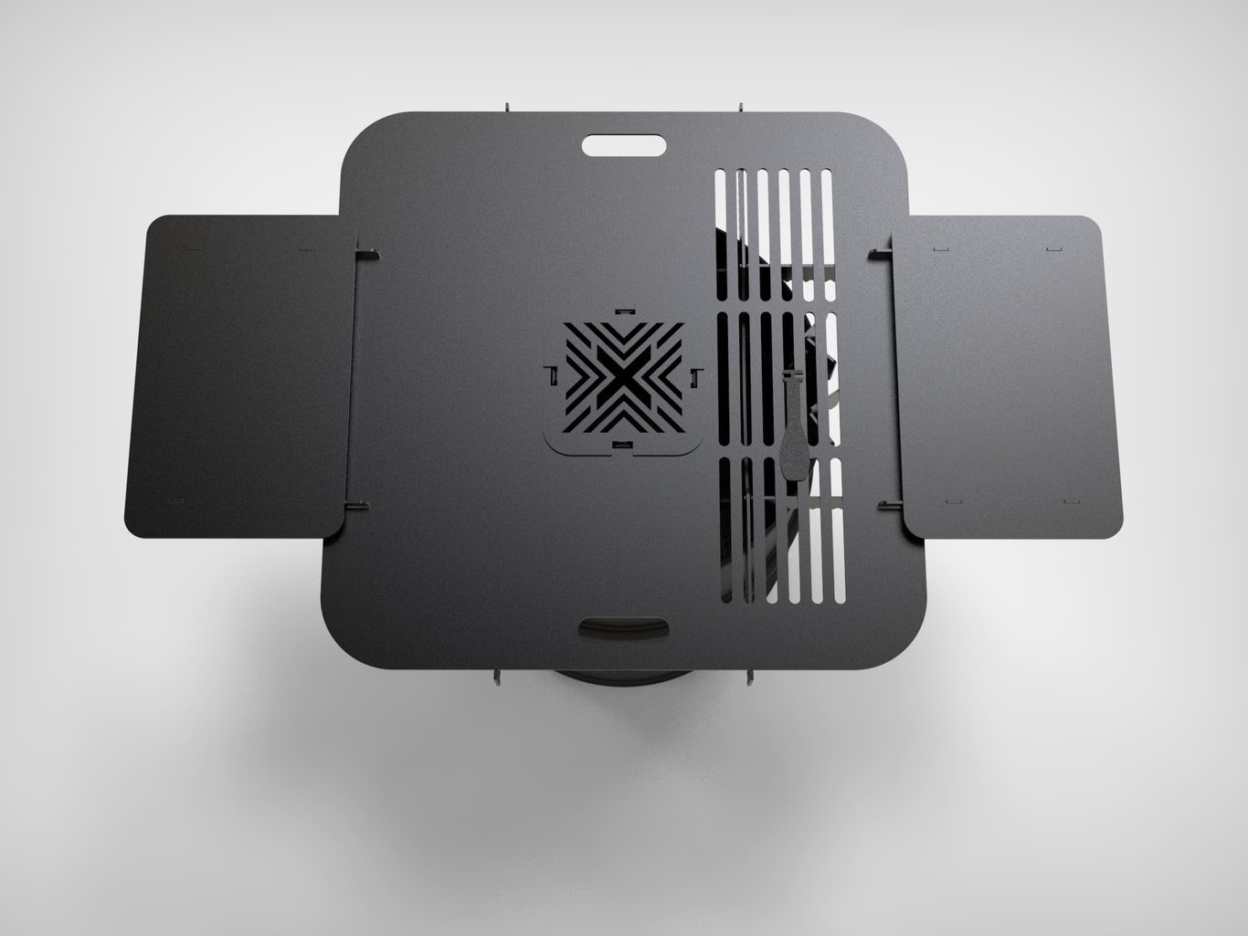 Square 80 cm Fire Plate Grill for Fire Barrel. DXF files for laser, plasma cutting. Plancha BBQ. Фото 9
