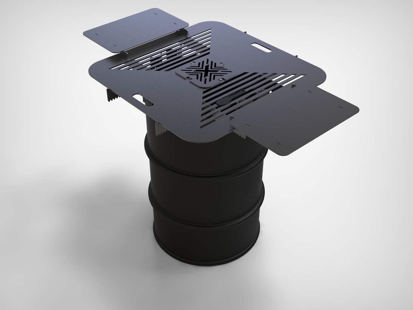 Square 80 cm Fire Plate Grill for Fire Barrel. DXF files for laser, plasma cutting. Plancha BBQ. Фото 10