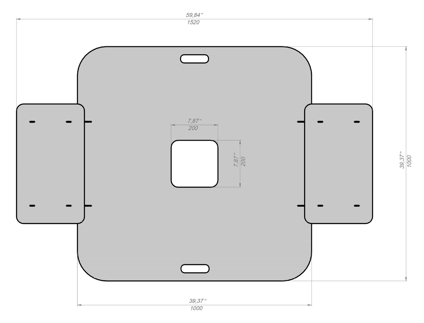 Square 100 cm Fire Plate Grill for Fire Barrel. DXF files for laser, plasma cutting. Plancha BBQ. Фото 14