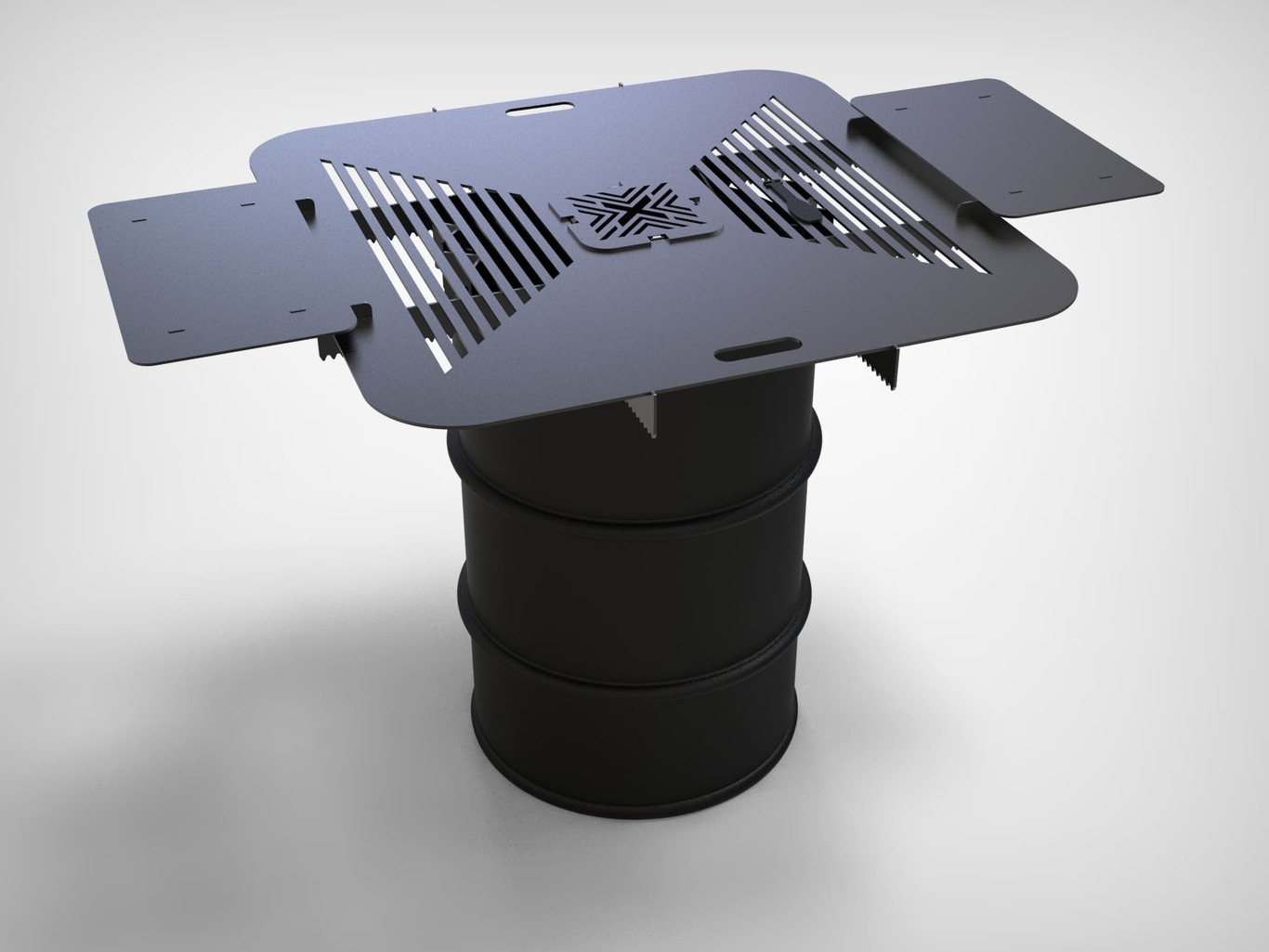 Square 100 cm Fire Plate Grill for Fire Barrel. DXF files for laser, plasma cutting. Plancha BBQ. Фото 7
