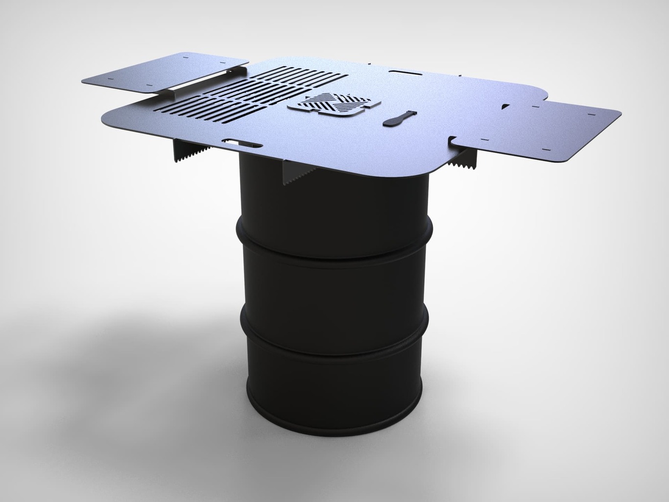 Square 100 cm Fire Plate Grill for Fire Barrel. DXF files for laser, plasma cutting. Plancha BBQ. Фото 9
