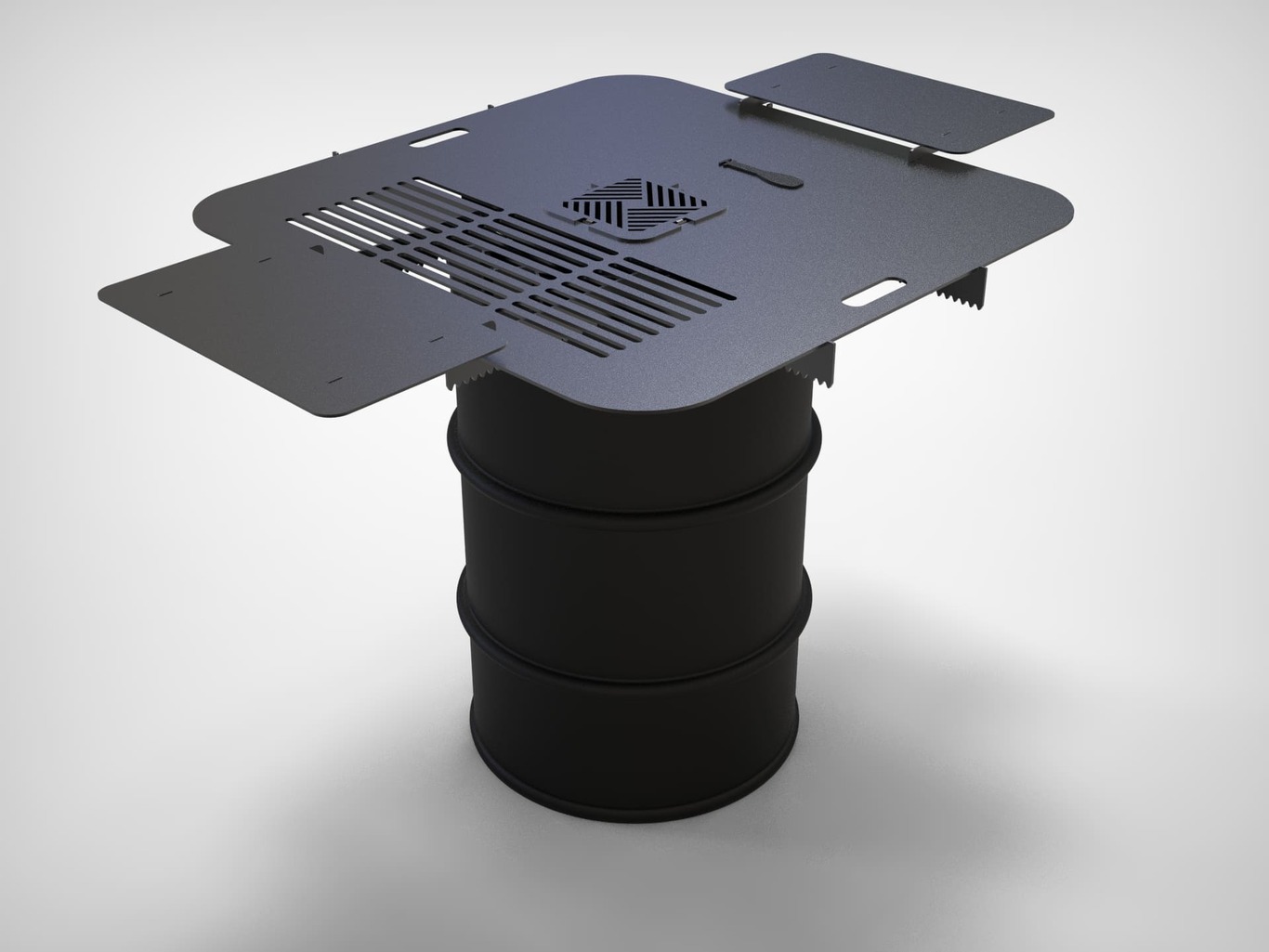Square 100 cm Fire Plate Grill for Fire Barrel. DXF files for laser, plasma cutting. Plancha BBQ. Фото 8