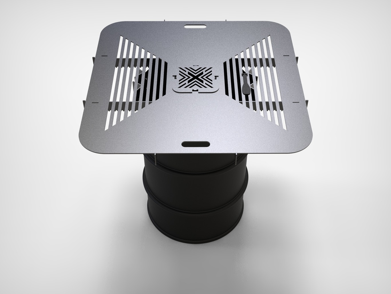 Square 100 cm Fire Plate Grill for Fire Barrel. DXF files for laser, plasma cutting. Plancha BBQ. Фото 12