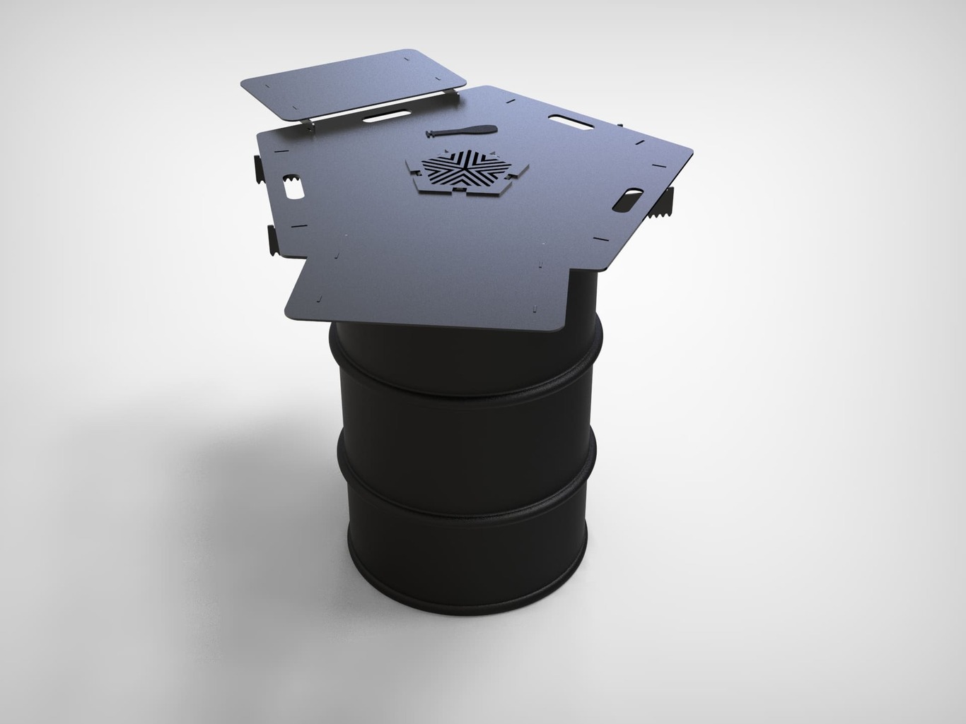 Pentagon 80 cm Fire Plate Grill for Fire Barrel. DXF files for laser, plasma cutting. Plancha BBQ. Фото 7