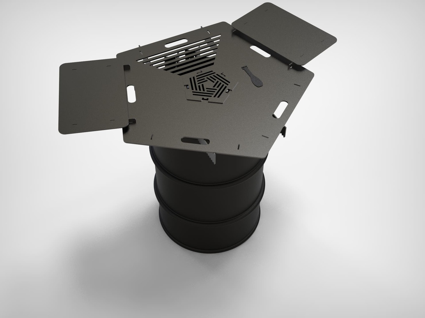 Pentagon 80 cm Fire Plate Grill for Fire Barrel. DXF files for laser, plasma cutting. Plancha BBQ. Фото 8