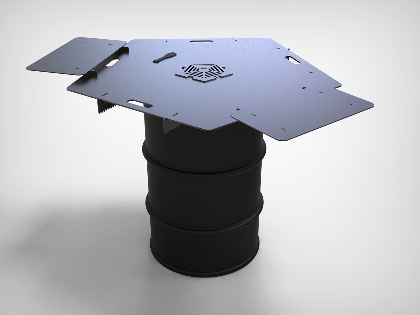 Pentagon 100 cm Fire Plate Grill for Fire Barrel. DXF files for laser, plasma cutting. Plancha BBQ. Фото 7