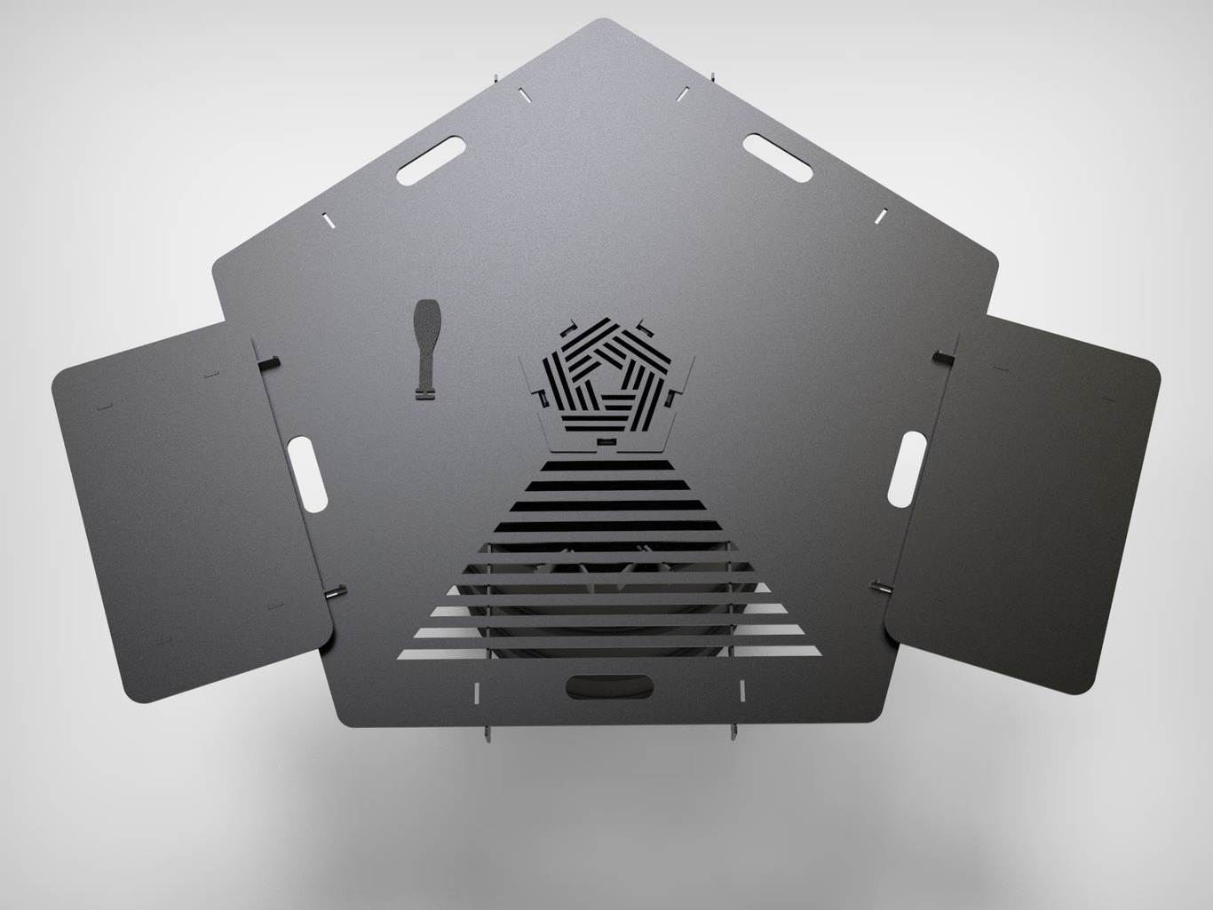 Pentagon 100 cm Fire Plate Grill for Fire Barrel. DXF files for laser, plasma cutting. Plancha BBQ. Фото 10