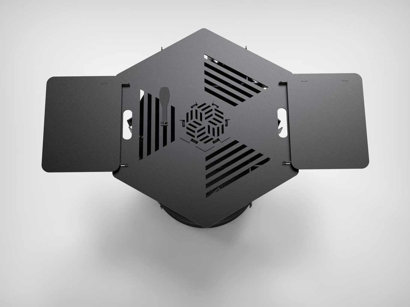 Hexagon 80 cm Fire Plate Grill for Fire Barrel. DXF files for laser, plasma cutting. Plancha BBQ. Фото 9