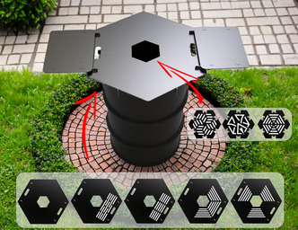 Plită hexagonală tip plancha 80 cm, pentru grătar pe butoi. Fișiere DXF pentru tăiere cu laser, plasmă. BBQ
