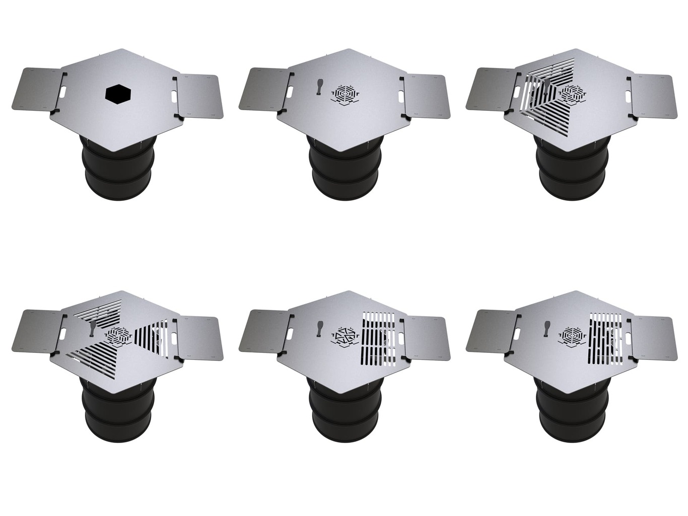 Hexagon 100 cm Fire Plate Grill for Fire Barrel. DXF files for laser, plasma cutting. Plancha BBQ. Фото 2