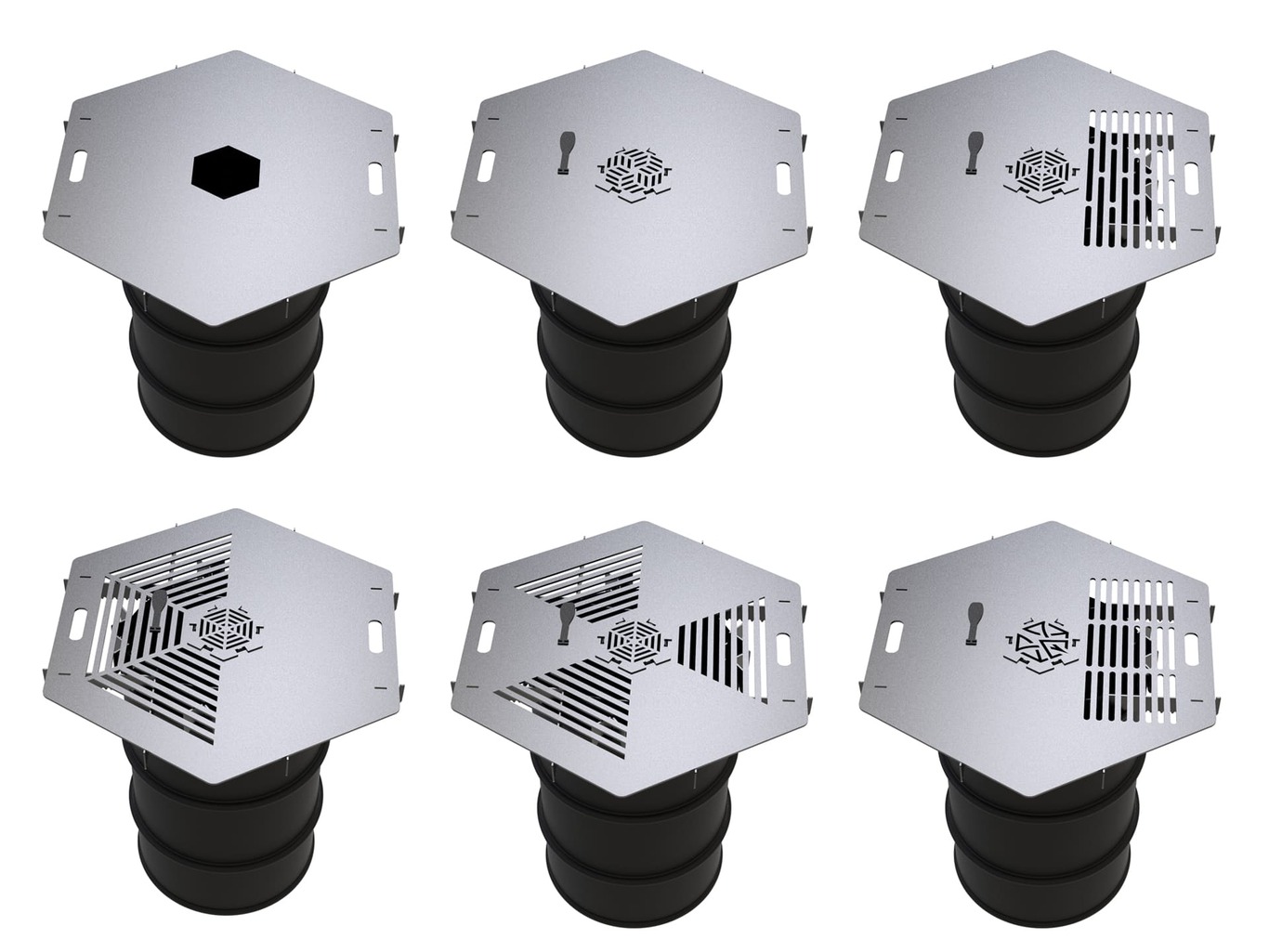 Hexagon 100 cm Fire Plate Grill for Fire Barrel. DXF files for laser, plasma cutting. Plancha BBQ. Фото 3