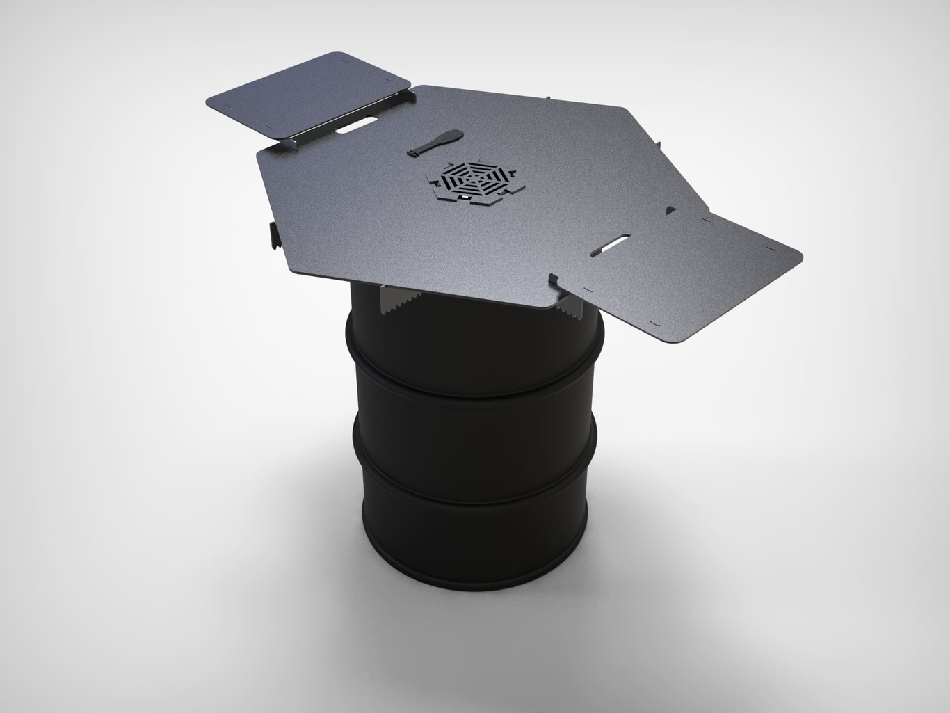 Hexagon 100 cm Fire Plate Grill for Fire Barrel. DXF files for laser, plasma cutting. Plancha BBQ. Фото 7