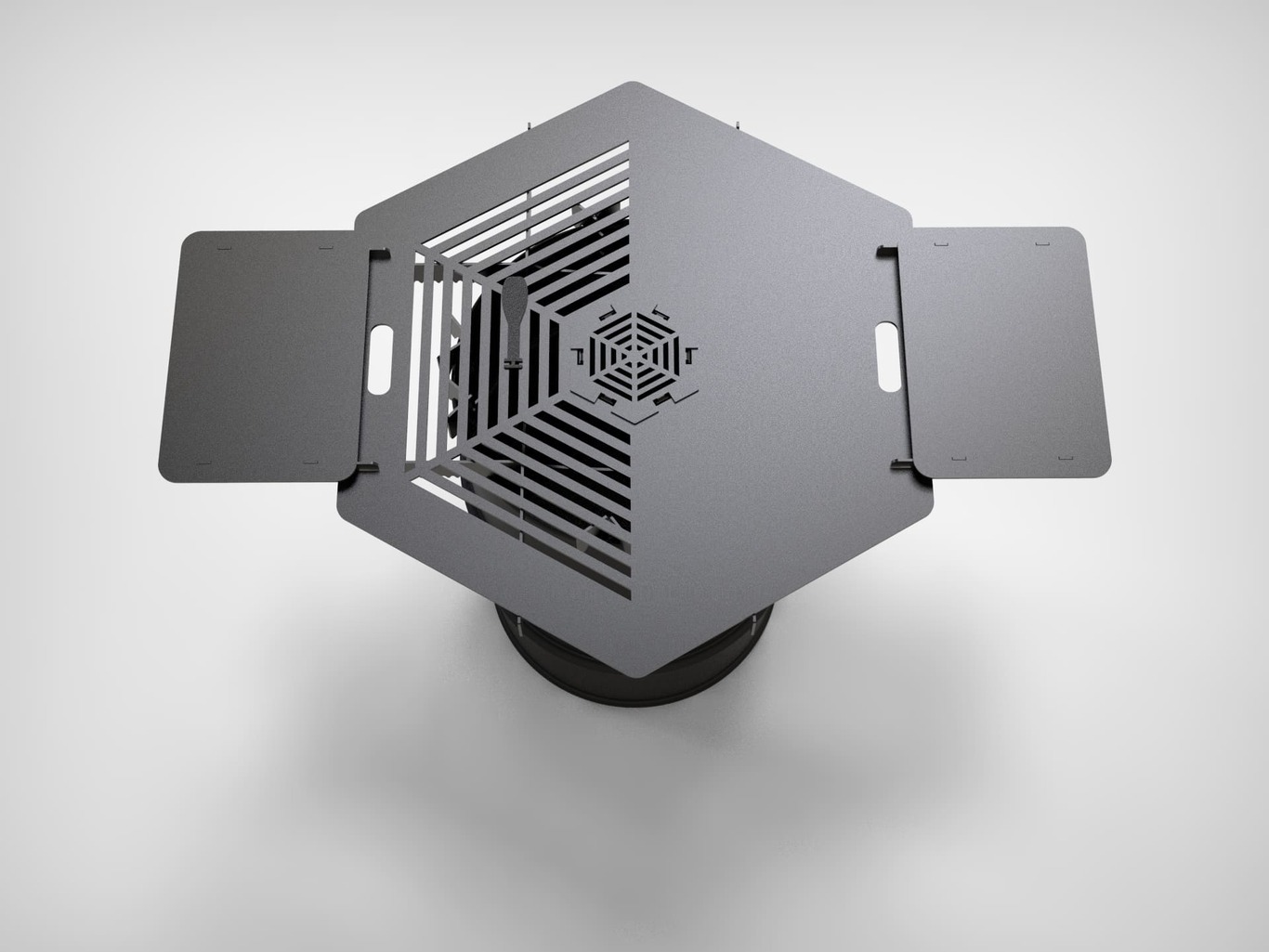 Hexagon 100 cm Fire Plate Grill for Fire Barrel. DXF files for laser, plasma cutting. Plancha BBQ. Фото 8