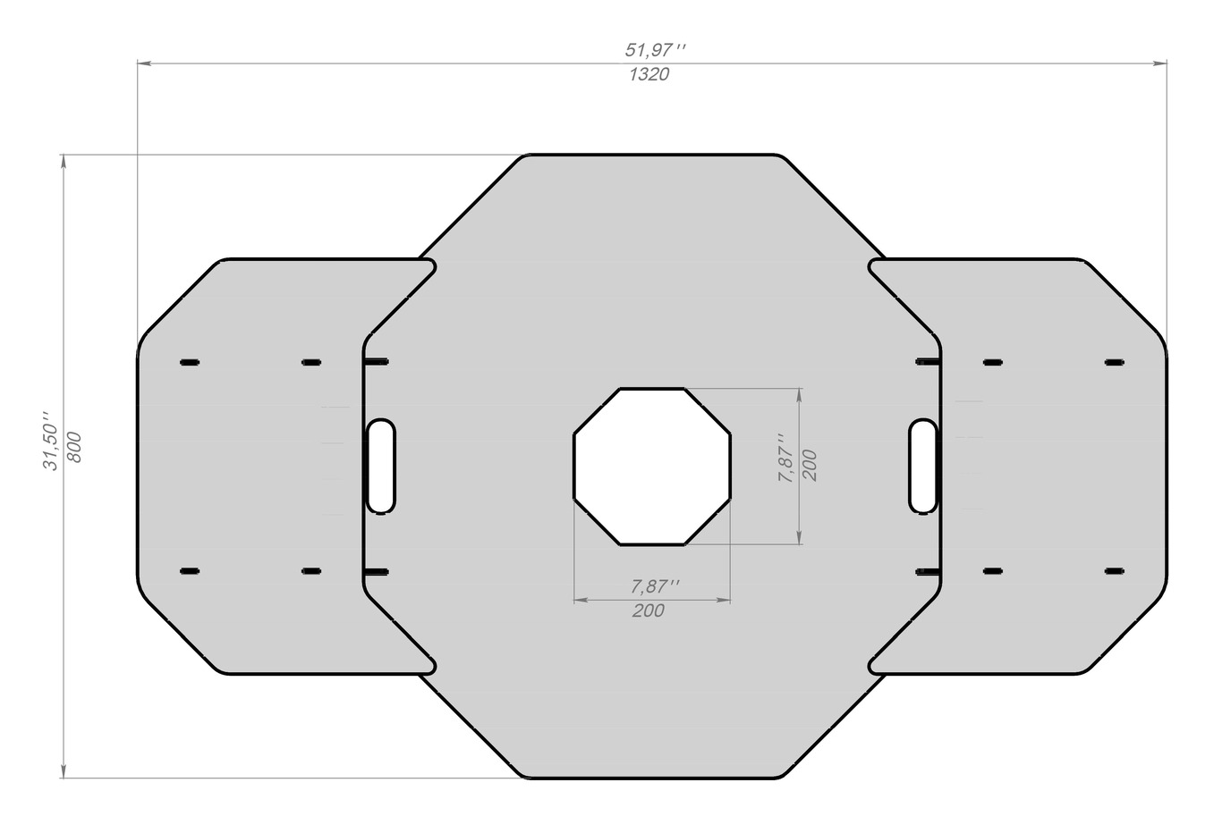 Octagon 80 cm Fire Plate Grill for Fire Barrel. DXF files for laser, plasma cutting. Plancha BBQ. Фото 15