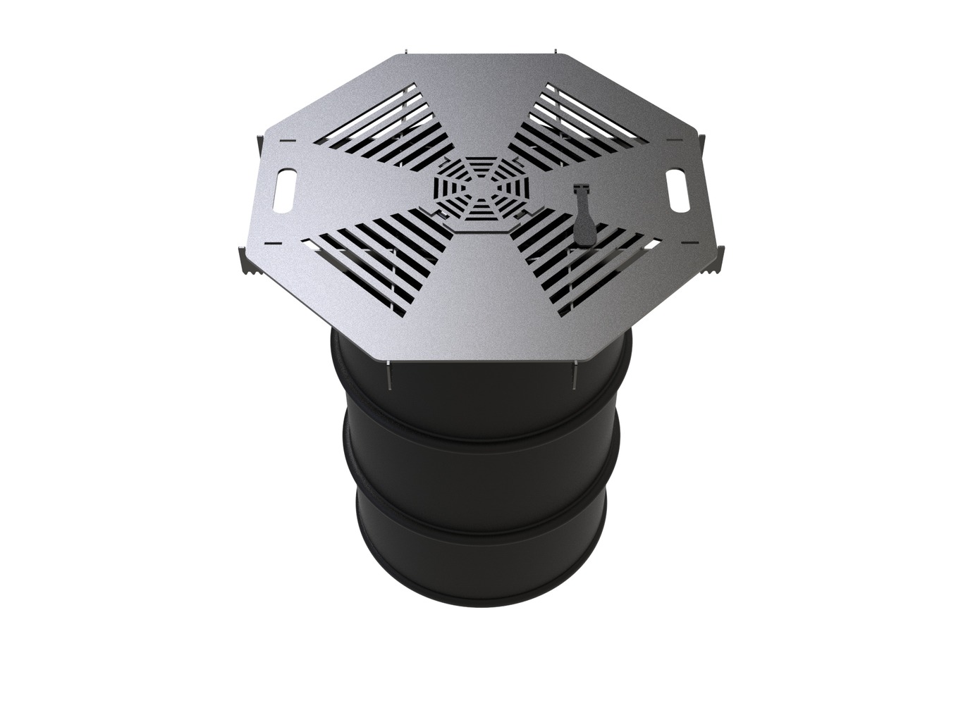 Octagon 80 cm Fire Plate Grill for Fire Barrel. DXF files for laser, plasma cutting. Plancha BBQ. Фото 14