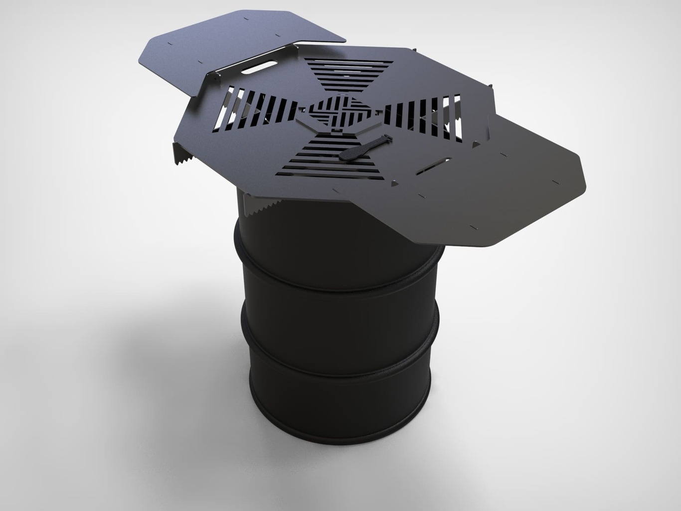 Octagon 80 cm Fire Plate Grill for Fire Barrel. DXF files for laser, plasma cutting. Plancha BBQ. Фото 7