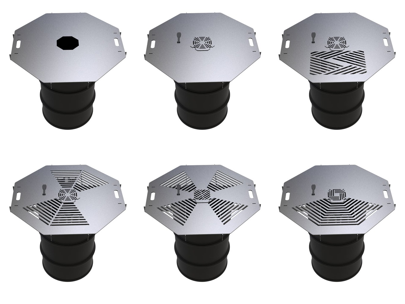 Octagon 100 cm Fire Plate Grill for Fire Barrel. DXF files for laser, plasma cutting. Plancha BBQ. Фото 3