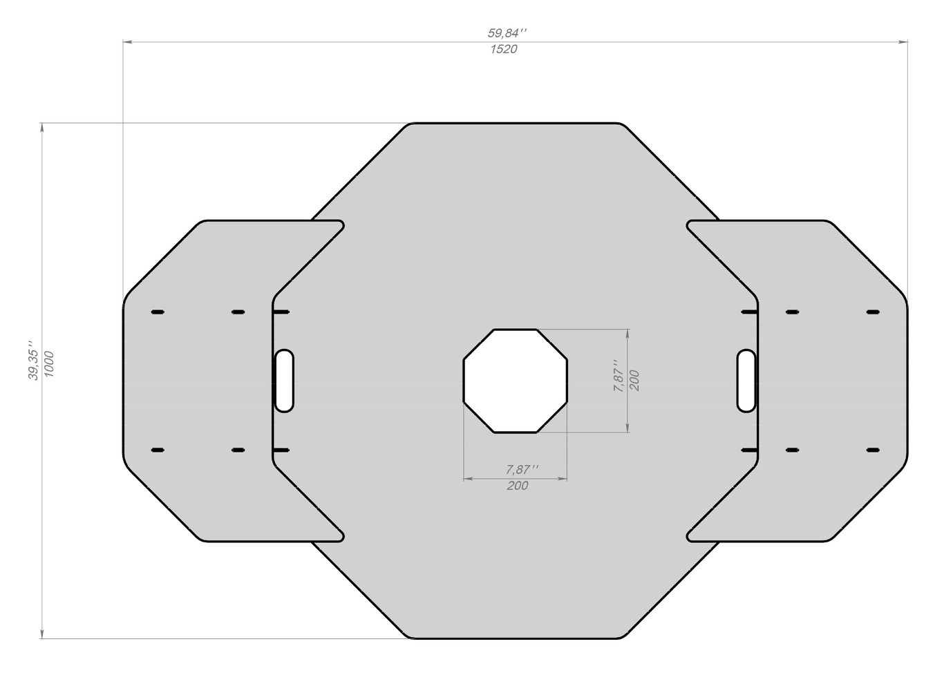 Octagon 100 cm Fire Plate Grill for Fire Barrel. DXF files for laser, plasma cutting. Plancha BBQ. Фото 13