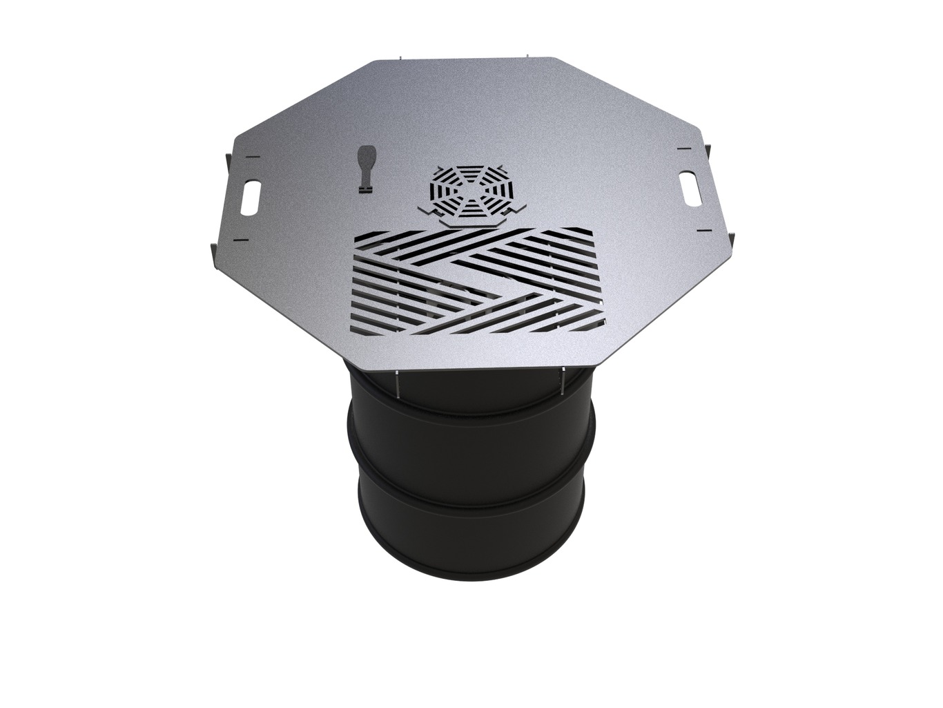 Octagon 100 cm Fire Plate Grill for Fire Barrel. DXF files for laser, plasma cutting. Plancha BBQ. Фото 12