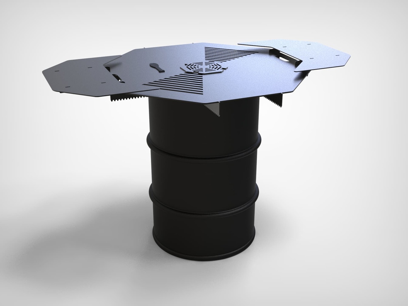 Octagon 100 cm Fire Plate Grill for Fire Barrel. DXF files for laser, plasma cutting. Plancha BBQ. Фото 7