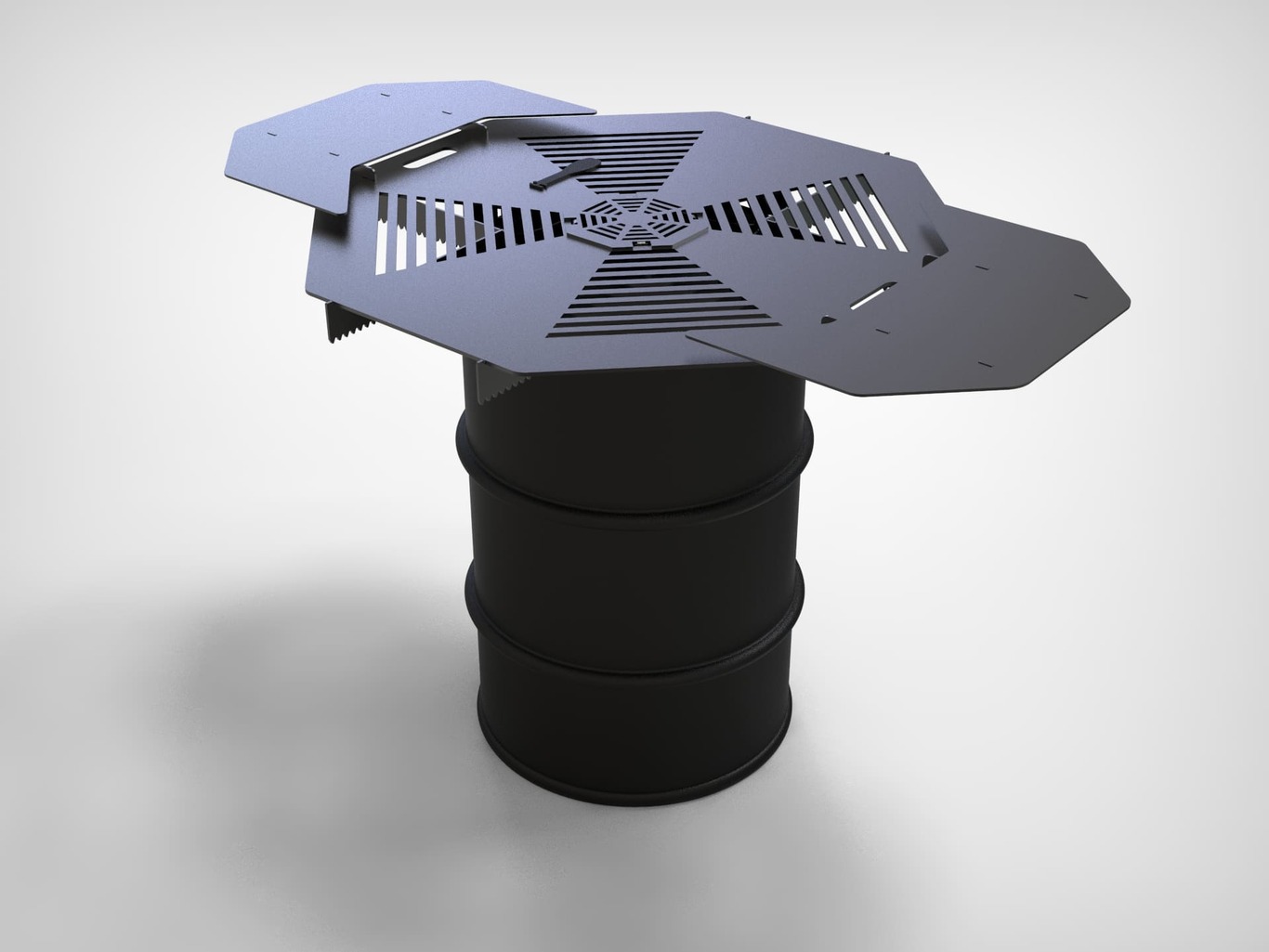 Octagon 100 cm Fire Plate Grill for Fire Barrel. DXF files for laser, plasma cutting. Plancha BBQ. Фото 8