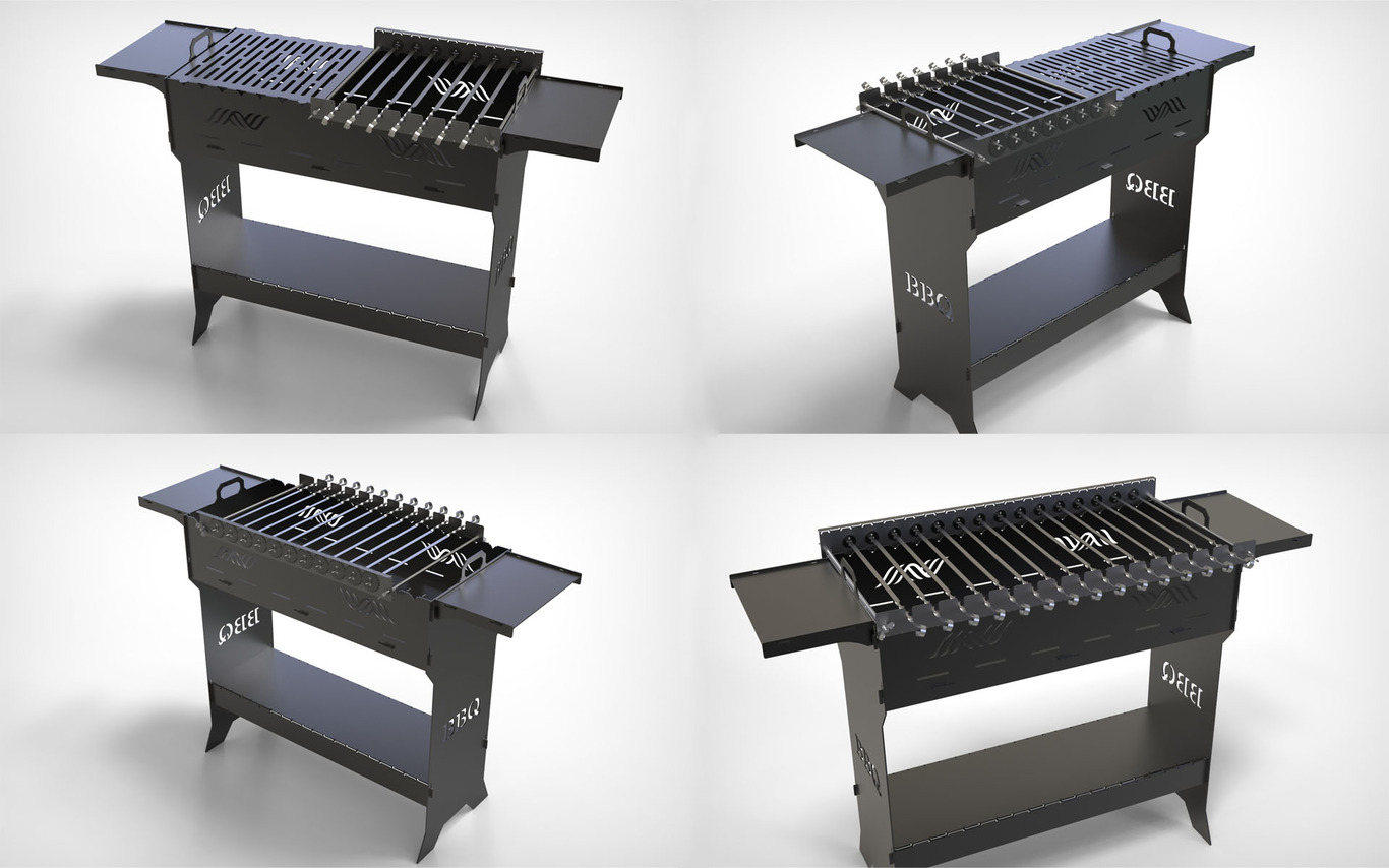 Automatic Rotating Skewers Eco 50 Three Sizes. DXF files for laser, plasma cutting. Фото 2