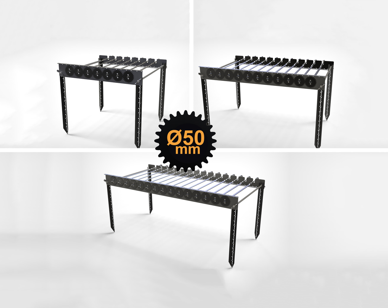 Automatic Rotating Skewers Eco 50 Three Sizes. DXF files for laser, plasma cutting