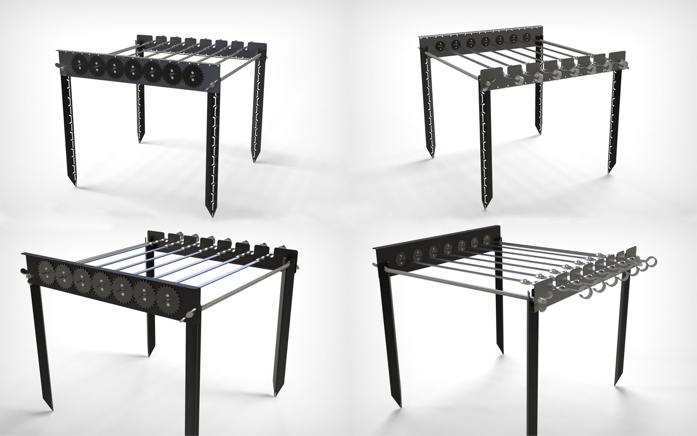 Automatic Rotating Skewers Eco 50 Three Sizes. DXF files for laser, plasma cutting. Фото 6