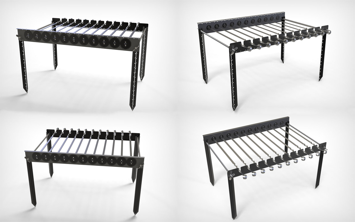 Automatic Rotating Skewers Eco 50 Three Sizes. DXF files for laser, plasma cutting. Фото 9
