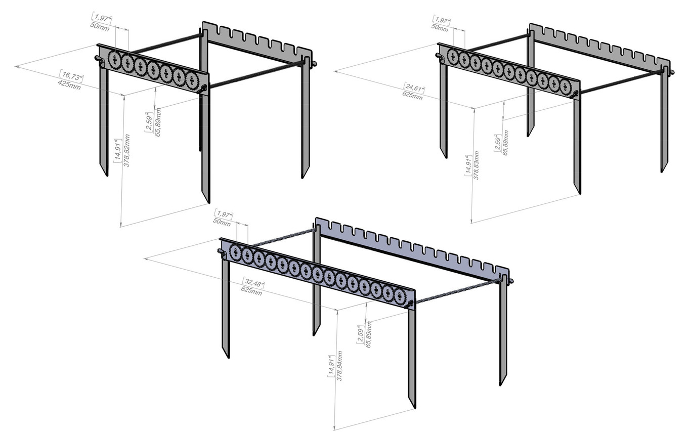Automatic Rotating Skewers Eco 50 Three Sizes. DXF files for laser, plasma cutting. Фото 10