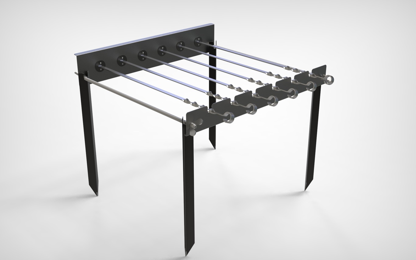 Automatic Rotating Skewers Eco 70 - 6 Skewers. DXF files for laser, plasma cutting. Фото 4