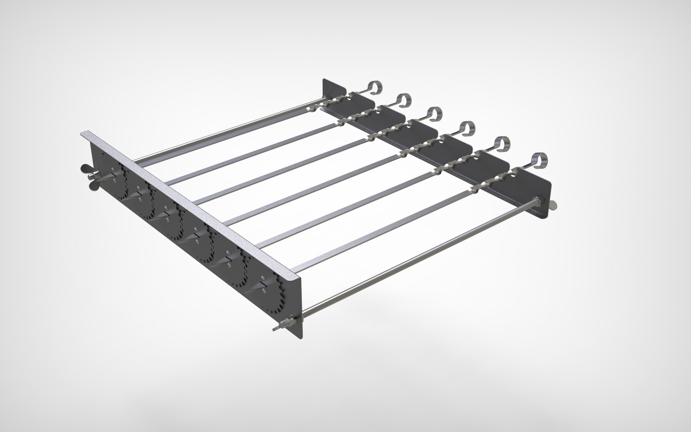 Automatic Rotating Skewers Eco 70 - 6 Skewers. DXF files for laser, plasma cutting. Фото 6