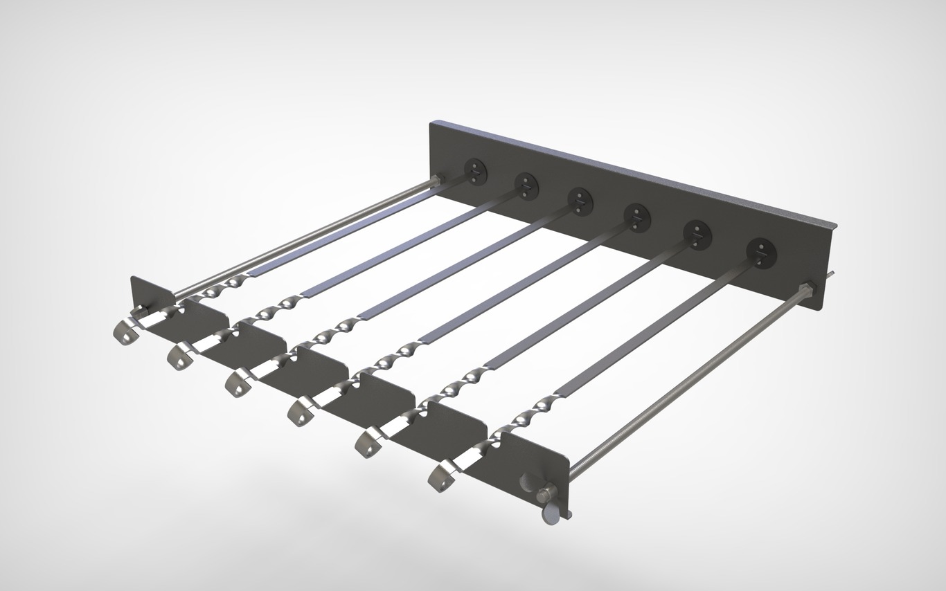 Automatic Rotating Skewers Eco 70 - 6 Skewers. DXF files for laser, plasma cutting. Фото 7