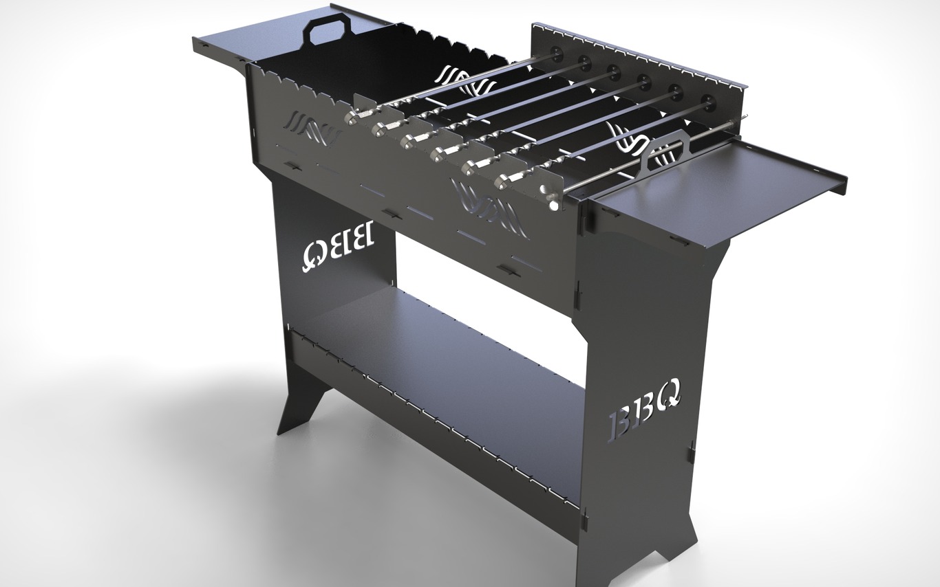 Automatic Rotating Skewers Eco 70 - 6 Skewers. DXF files for laser, plasma cutting. Фото 2