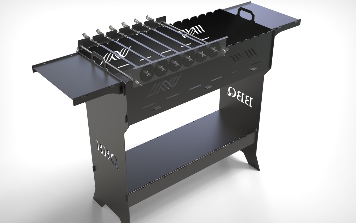Automatic Rotating Skewers Eco 70 - 6 Skewers. DXF files for laser, plasma cutting. Фото 3