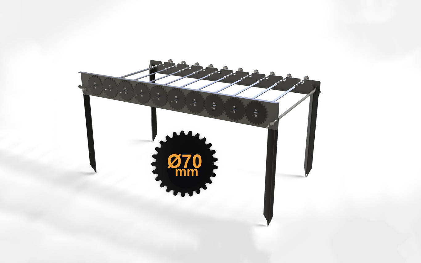 Automatic Rotating Skewers Eco 70 - 10 Skewers. DXF files for laser, plasma cutting