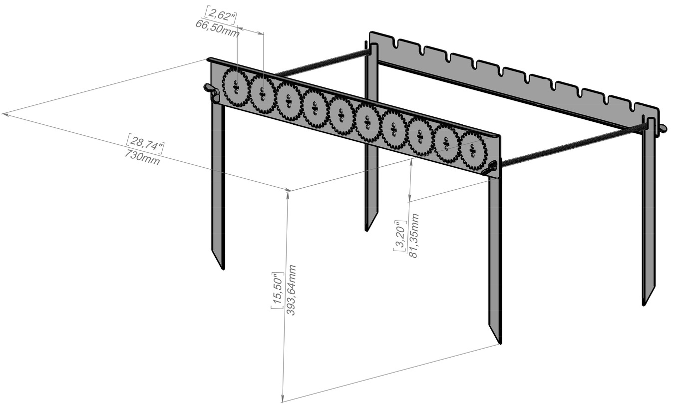 Automatic Rotating Skewers Eco 70 - 10 Skewers. DXF files for laser, plasma cutting. Фото 10