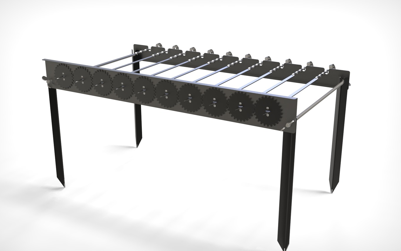Automatic Rotating Skewers Eco 70 - 10 Skewers. DXF files for laser, plasma cutting. Фото 4