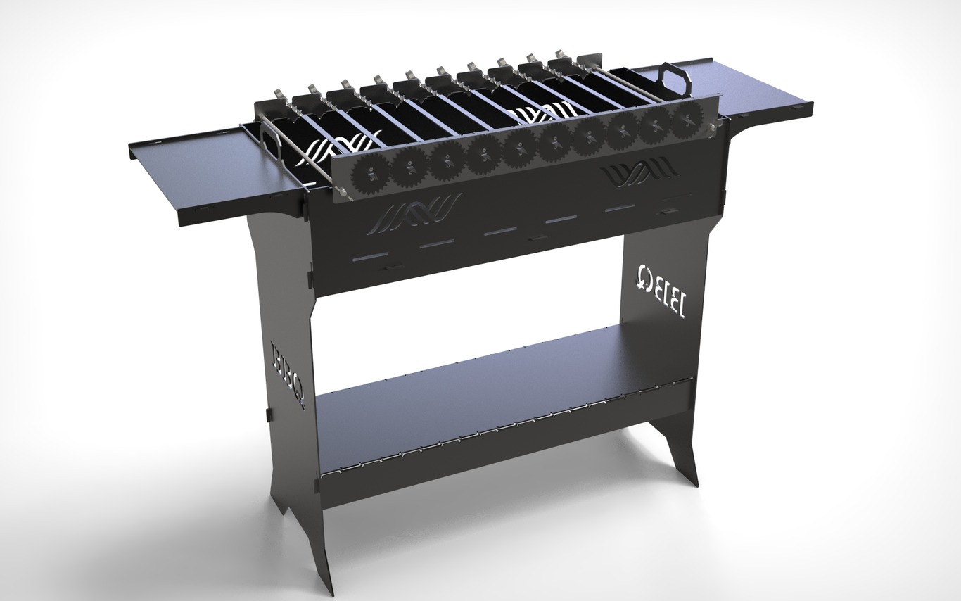 Automatic Rotating Skewers Eco 70 - 10 Skewers. DXF files for laser, plasma cutting. Фото 2