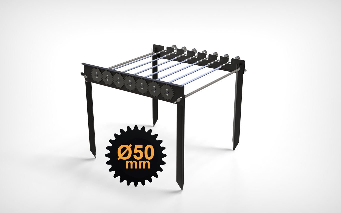 Automatic Rotating Skewers Eco 50 - 7 Skewers. DXF files for laser, plasma cutting